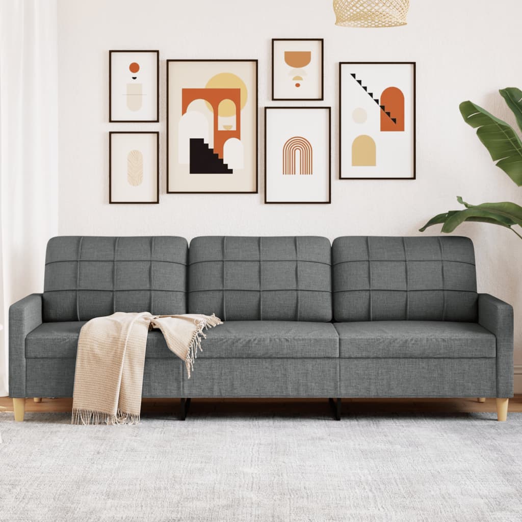 3-Sitzer-Sofa Dunkelgrau 210 cm Stoff 3-Sitzer-Sofa Dunkelgrau 210 cm Stoff
