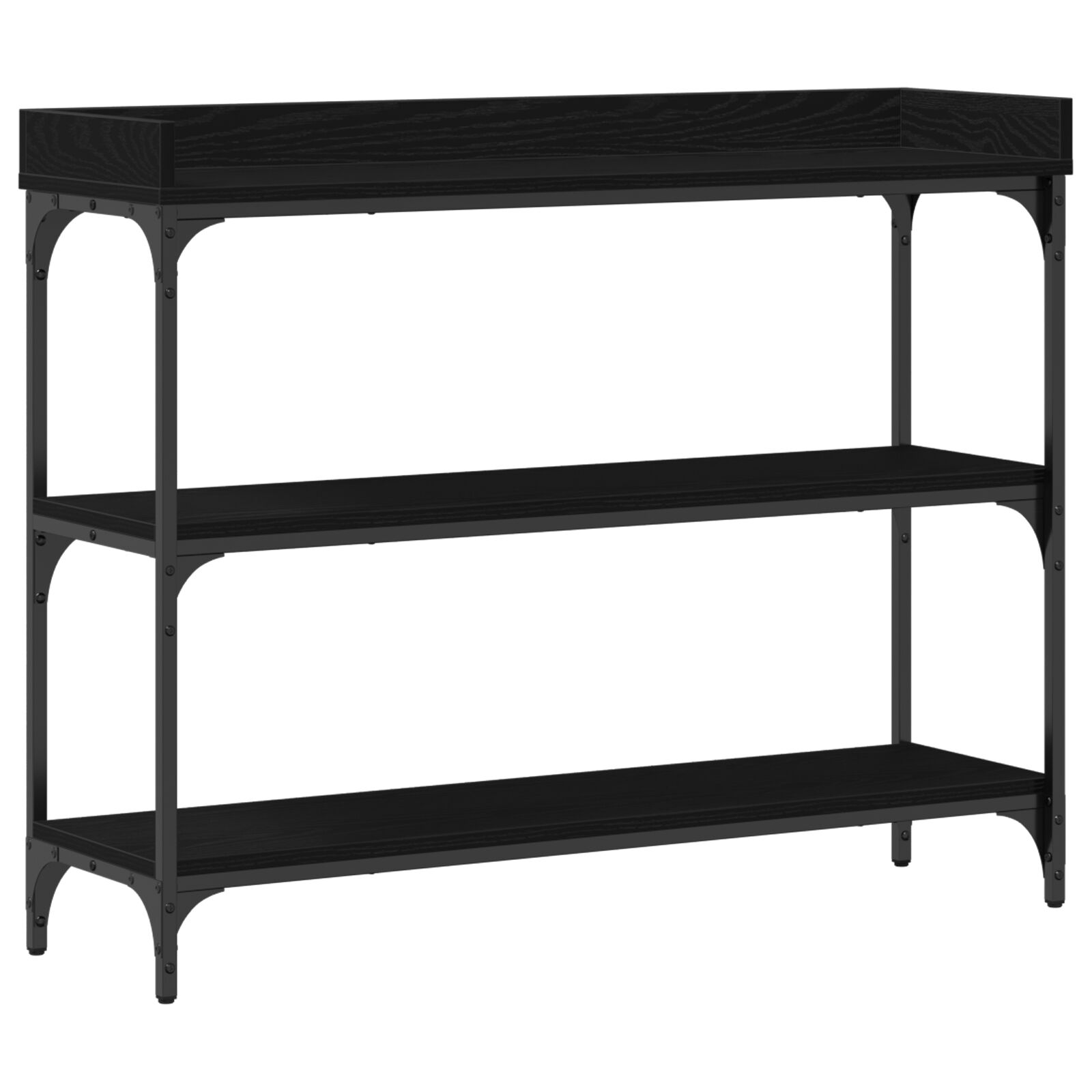Konsolentisch Schwarz Eiche 100x30x80 cm Holzwerkstoff & Stahl