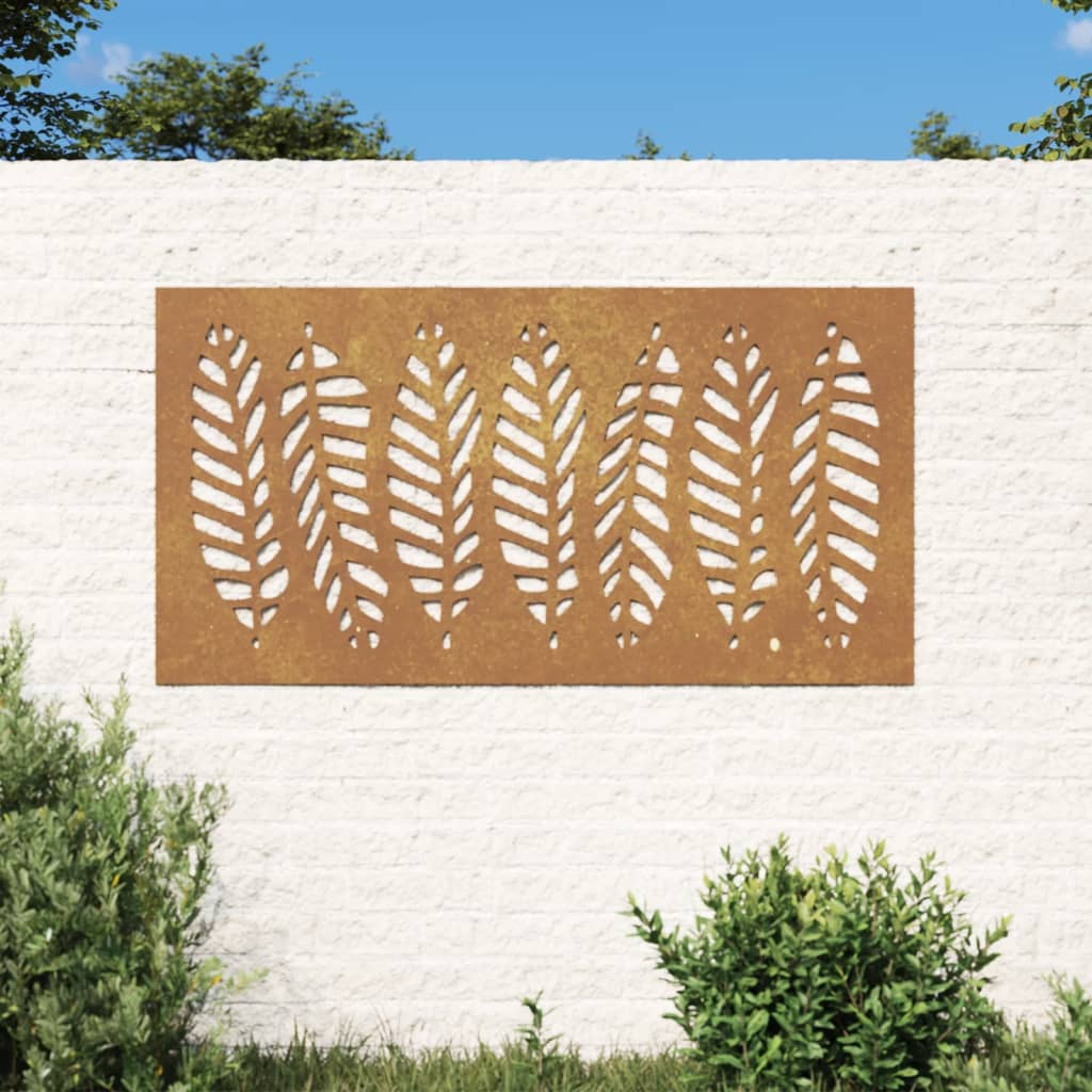 Garten-Wanddeko 105x55 cm Cortenstahl Blatt-Design Garten-Wanddeko 105x55 cm Cortenstahl Blatt-Design