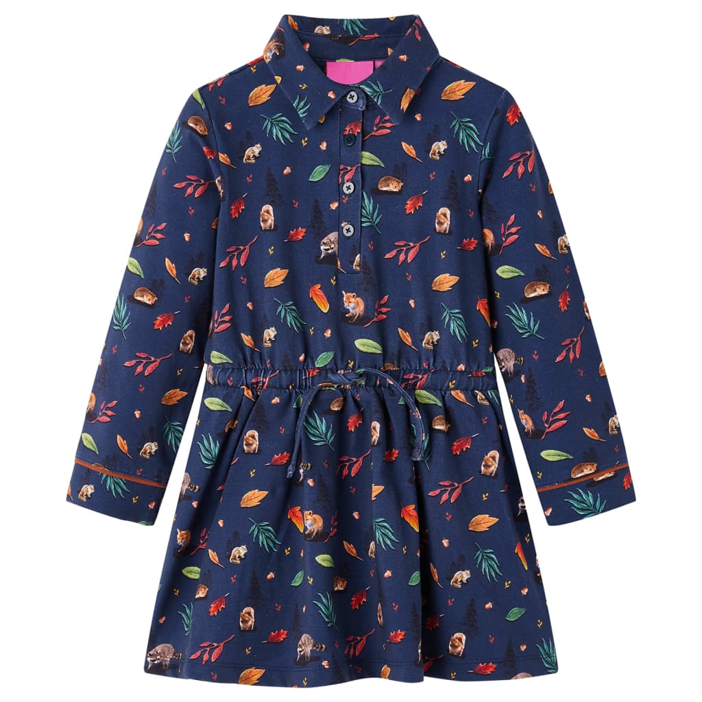 Kinderkleid mit Langen Ärmeln Marineblau 104 Kinderkleid mit Langen Ärmeln Marineblau 104