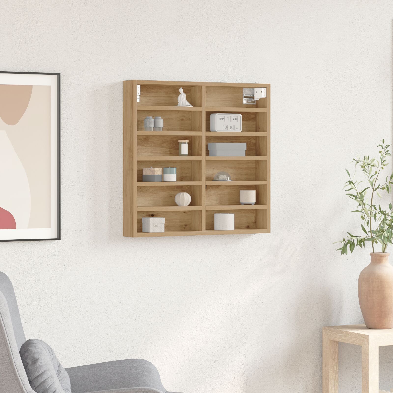Vitrinenschrank Artisan Eiche 60x8,5x58 cm Holzwerkstoff