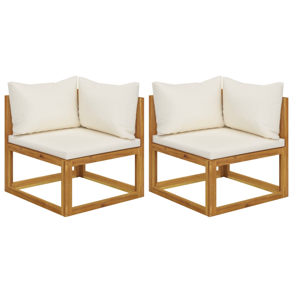 Modulare Ecksofas 2 Stk. mit Auflagen Cremeweiß Modulare Ecksofas 2 Stk. mit Auflagen Cremeweiß