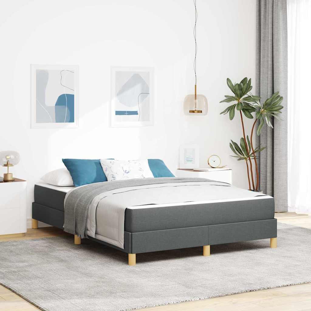 Boxspringbett Taupe, Braun 140 x 200 cm Stoff, Ingenieurholz