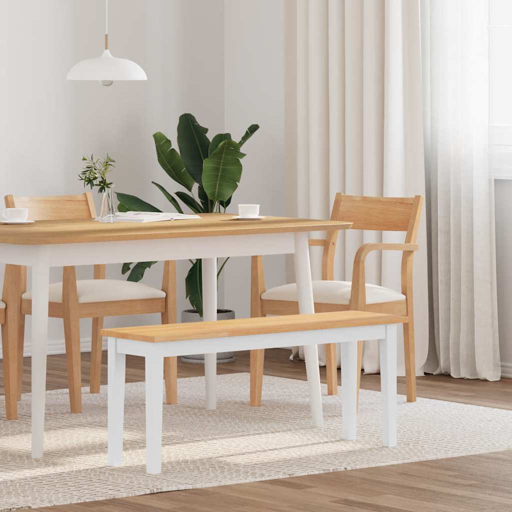 Bank 110 cm Massivholz Gummibaum