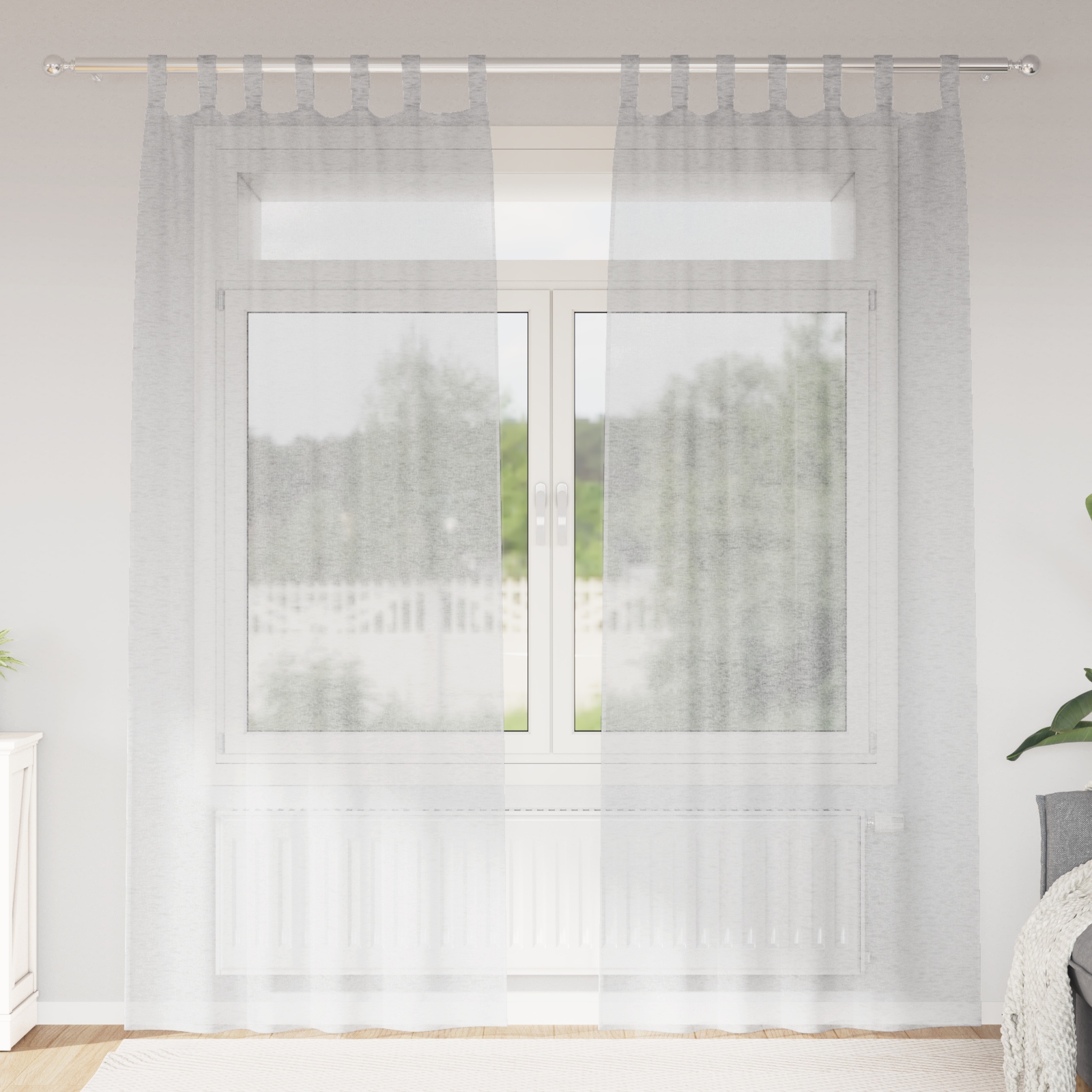 Vorhänge mit Vorhängen 2 pcs Hellgrau 140 x 225 cm Polyester
