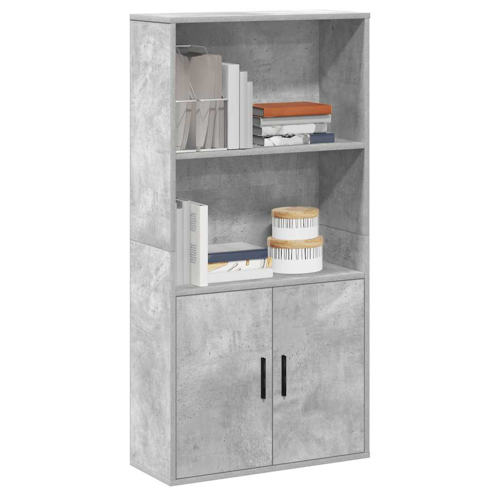 Bücherregal Betongrau 60x24x120 cm Holzwerkstoff