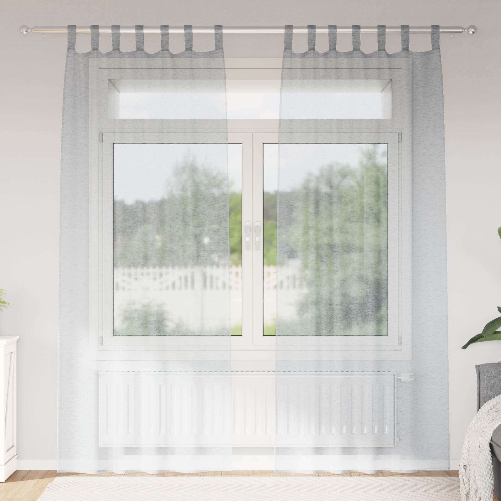 Vorhänge mit Vorhängen 2 pcs Dunkelgrau 140 x 260 cm Polyester
