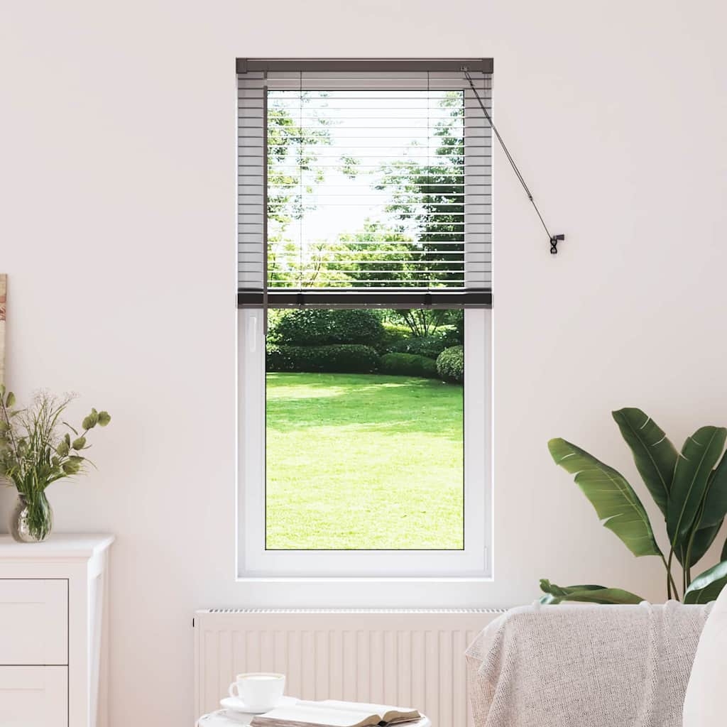 Fenster Jalousie mit Vorhängen Sonstiges Schwarz 60 x 130 cm Aluminium