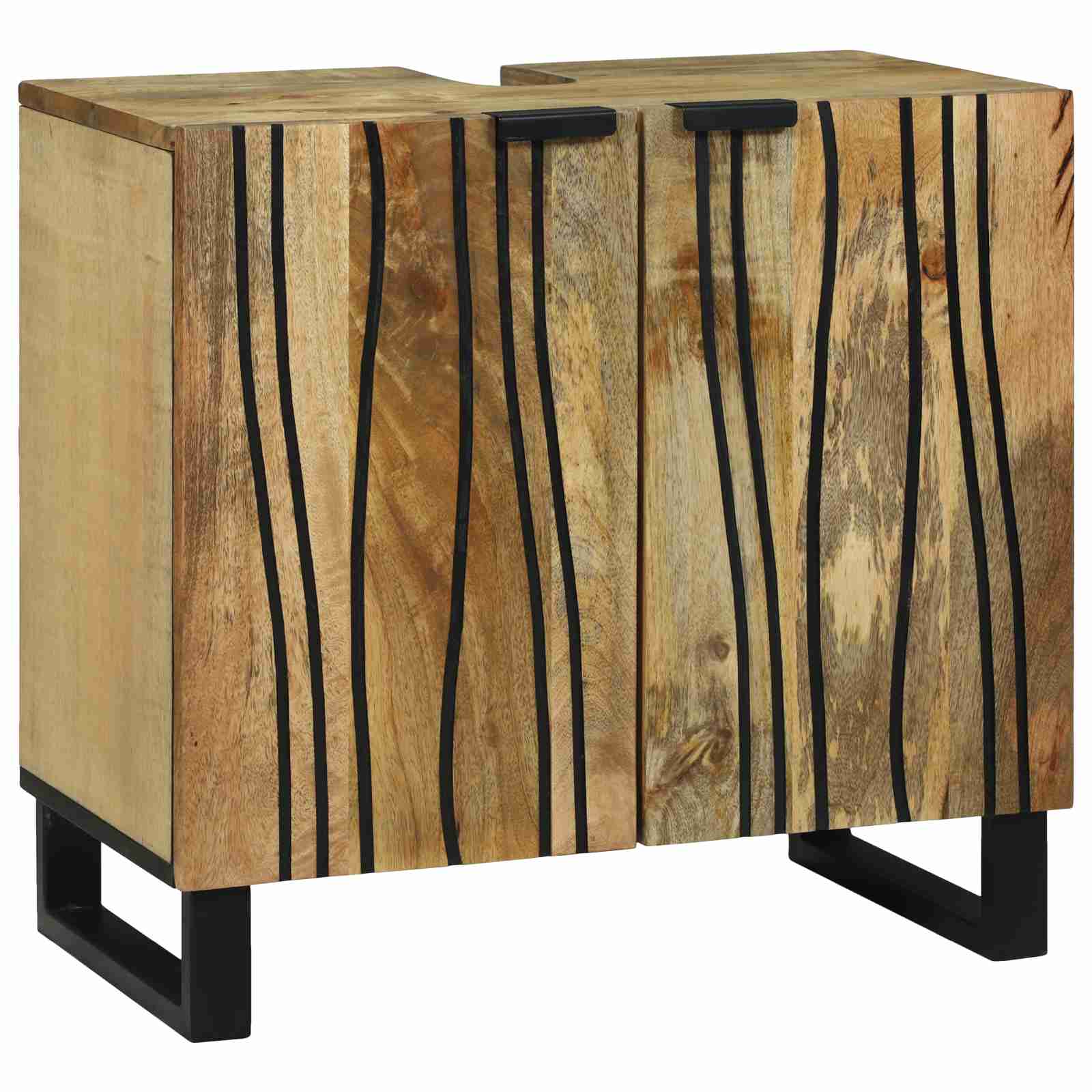 Waschbeckenschrank 62x33x58 cm Massivholz Mango und Holzwerkstoff