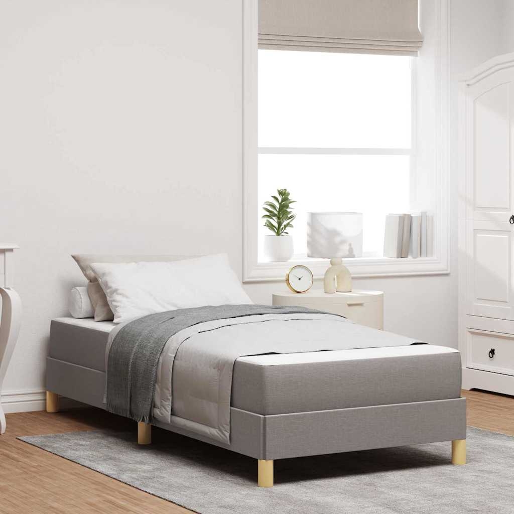 Boxspringbett Taupe, Braun 90 x 200 cm Stoff, Ingenieurholz