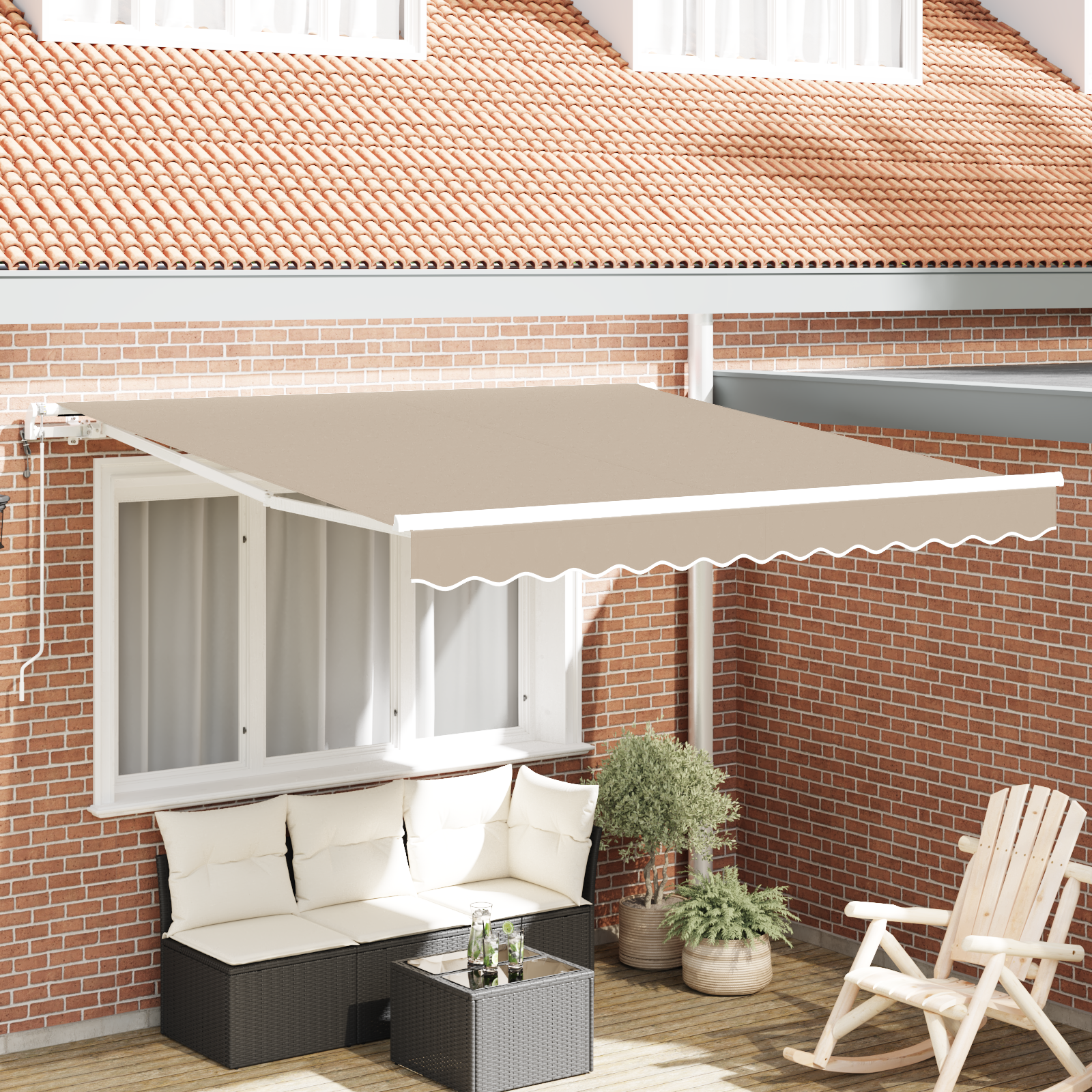 Automatische einziehbare Markise Beige 300x250 cm