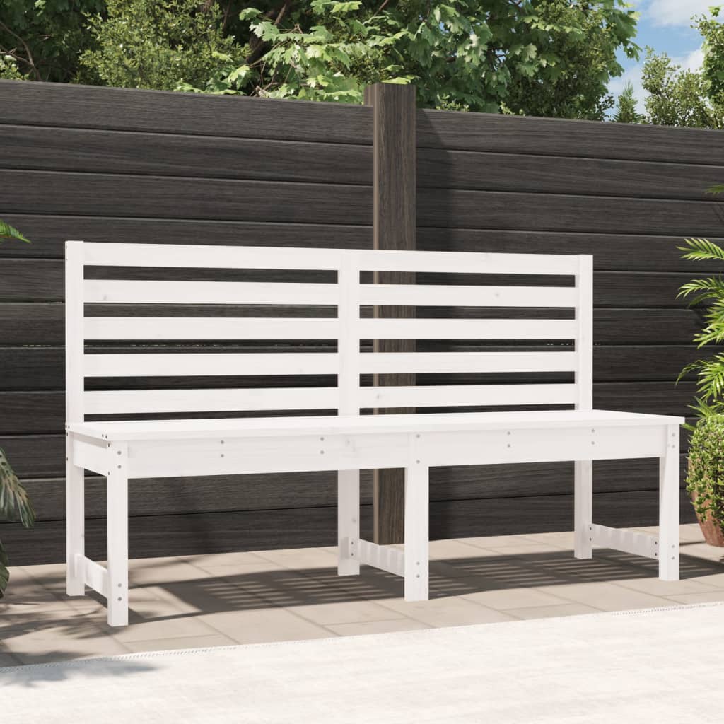 Gartenbank Weiß 157,5 cm Massivholz Kiefer Gartenbank Weiß 157,5 cm Massivholz Kiefer