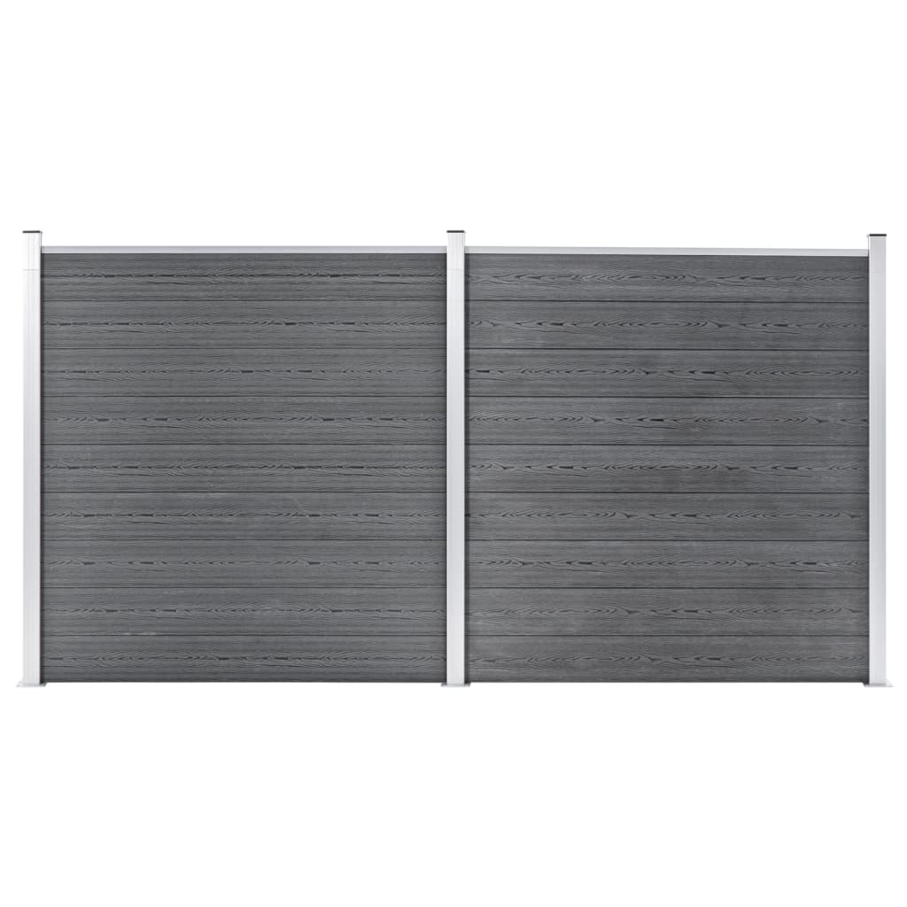 Gartenzaun WPC 353×186 cm Grau