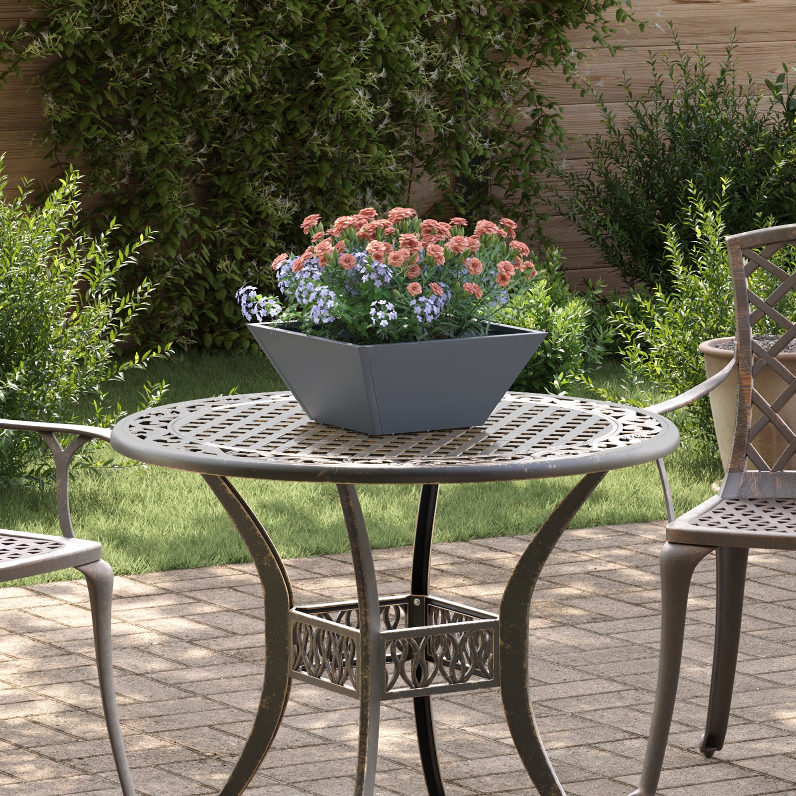 Kunststoff-Pflanzer 5 pcs Anthrazit 35 x 35 x 15 cm Stahl