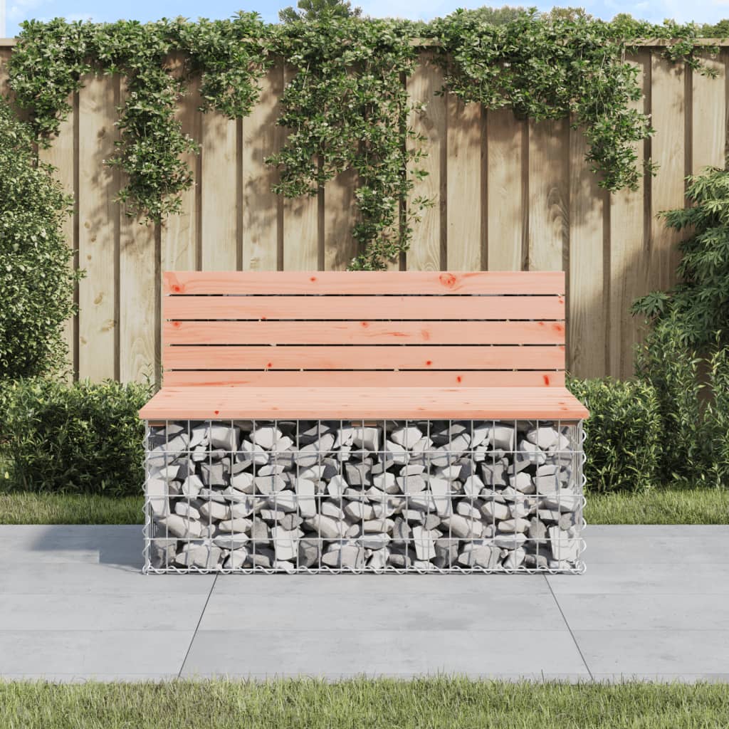 Gartenbank aus Gabionen 103x70x65 cm Massivholz Douglasie Gartenbank aus Gabionen 103x70x65 cm Massivholz Douglasie