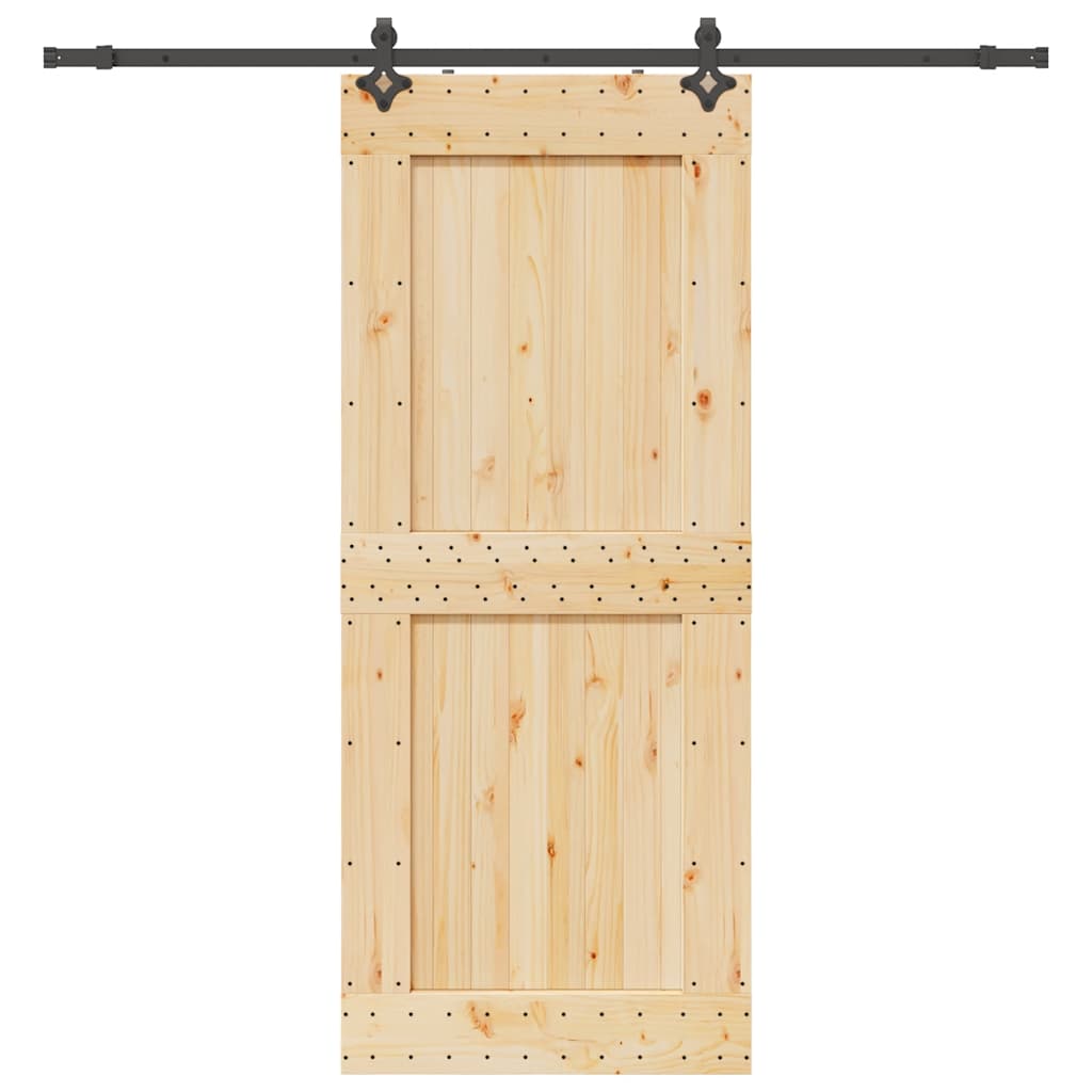 Schiebetür mit Beschlag 95x210 cm Massivholz Kiefer