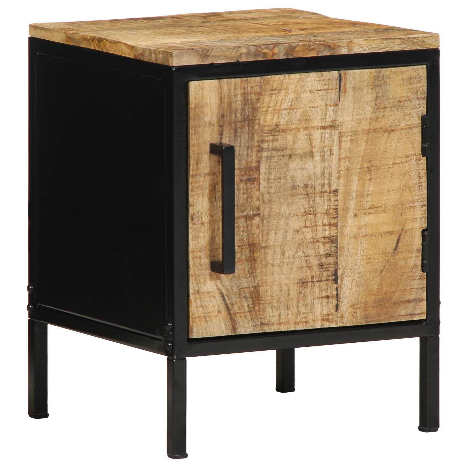Nachttisch 30x30x40 cm Massivholz Rohes Mango