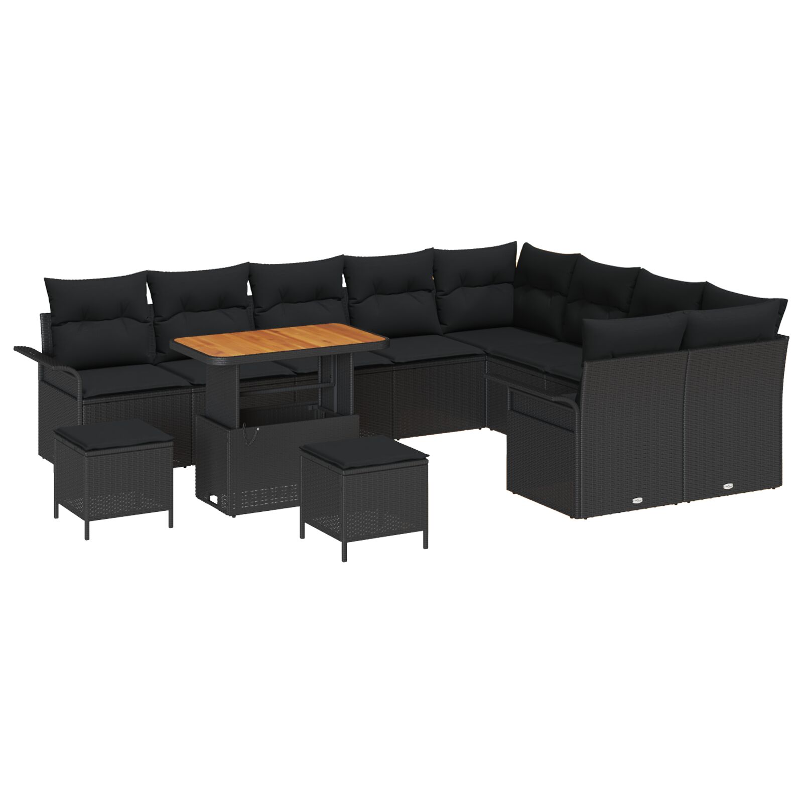 12-teiliges Garten Sofa Set mit Kissen Schwarz Poly Rattan Akazie, 3-teiliges Garten Essset mit Kissen Schwarz Poly Rattan Akazie, 2-Sitzer Garten Sofa mit Kissen Schwarz Poly Rattan 12-teiliges Garten Sofa Set mit Kissen Schwarz Poly Rattan Akazie, 3-teiliges Garten Essset mit Kissen Schwarz Poly Rattan Akazie, 2-Sitzer Garten Sofa mit Kissen Schwarz Poly Rattan