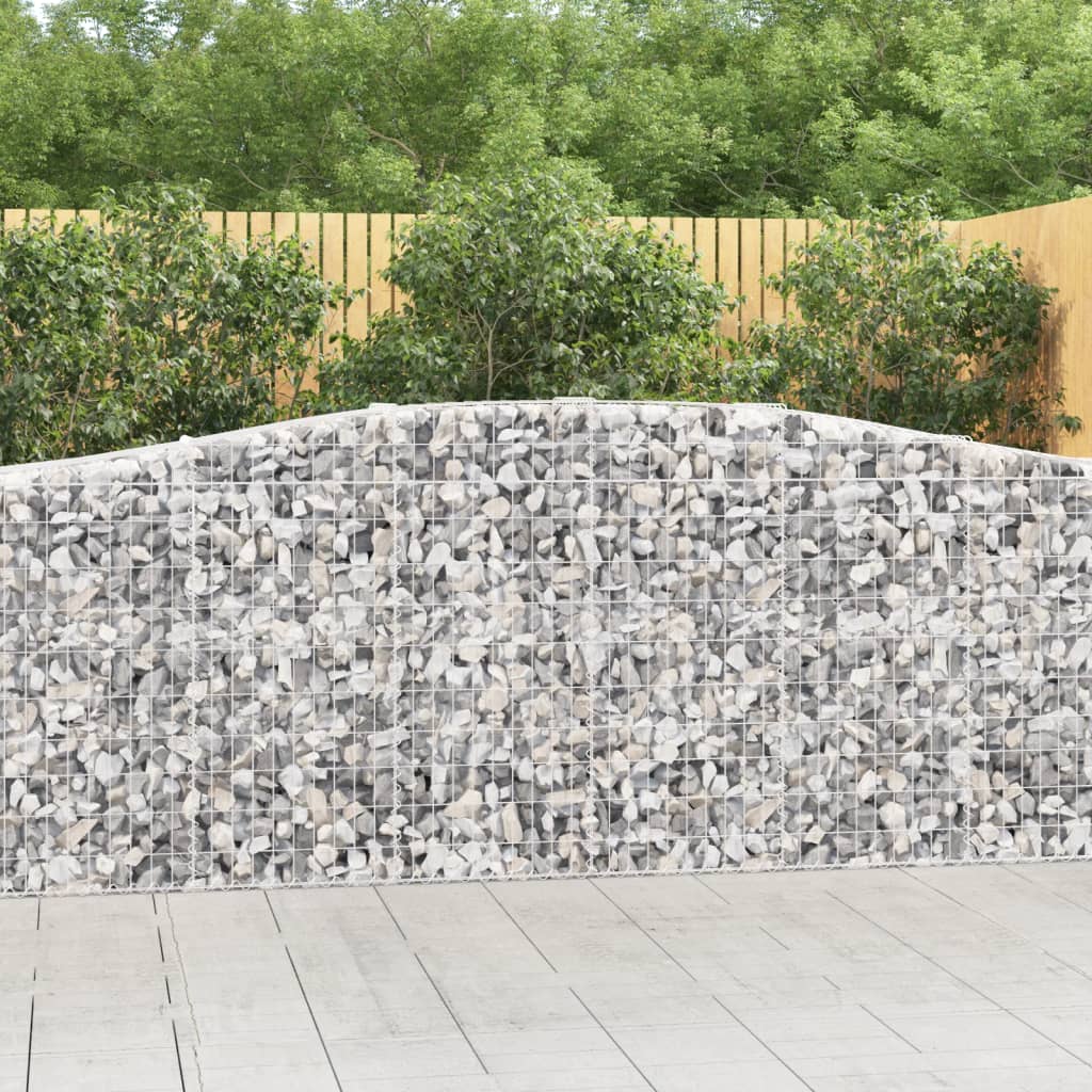 Gabionen mit Hochbogen 10 Stk 400x50x100/120cm Verzinktes Eisen Gabionen mit Hochbogen 10 Stk 400x50x100/120cm Verzinktes Eisen