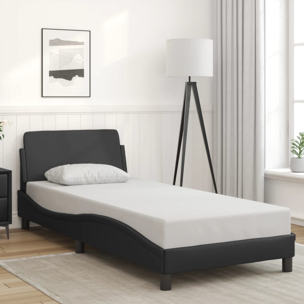 Bettgestell "Dover" Schwarz 90x200 cm Kunstleder