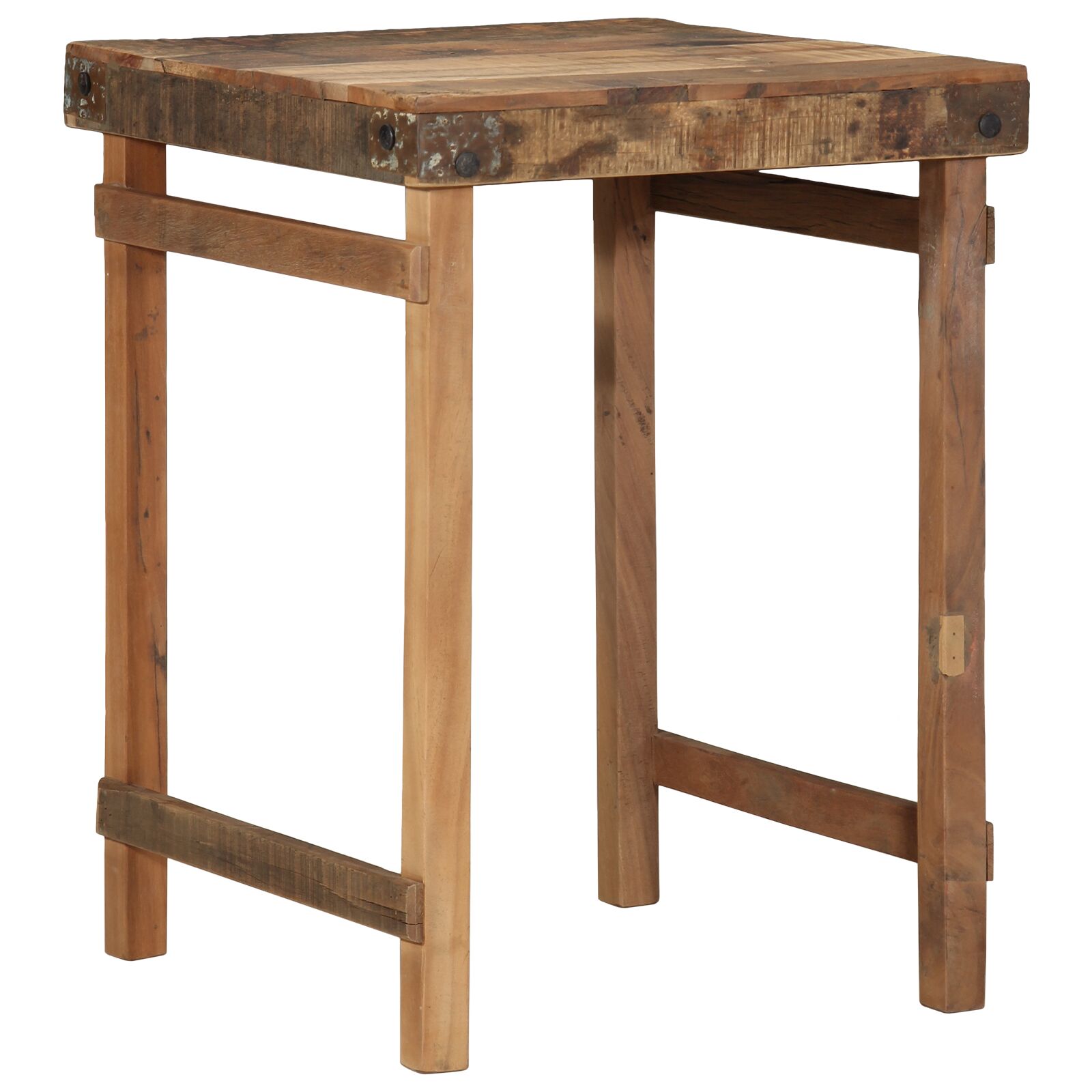 vidaXL Esstisch 55x60x76 cm Massivholz wiederverwendet