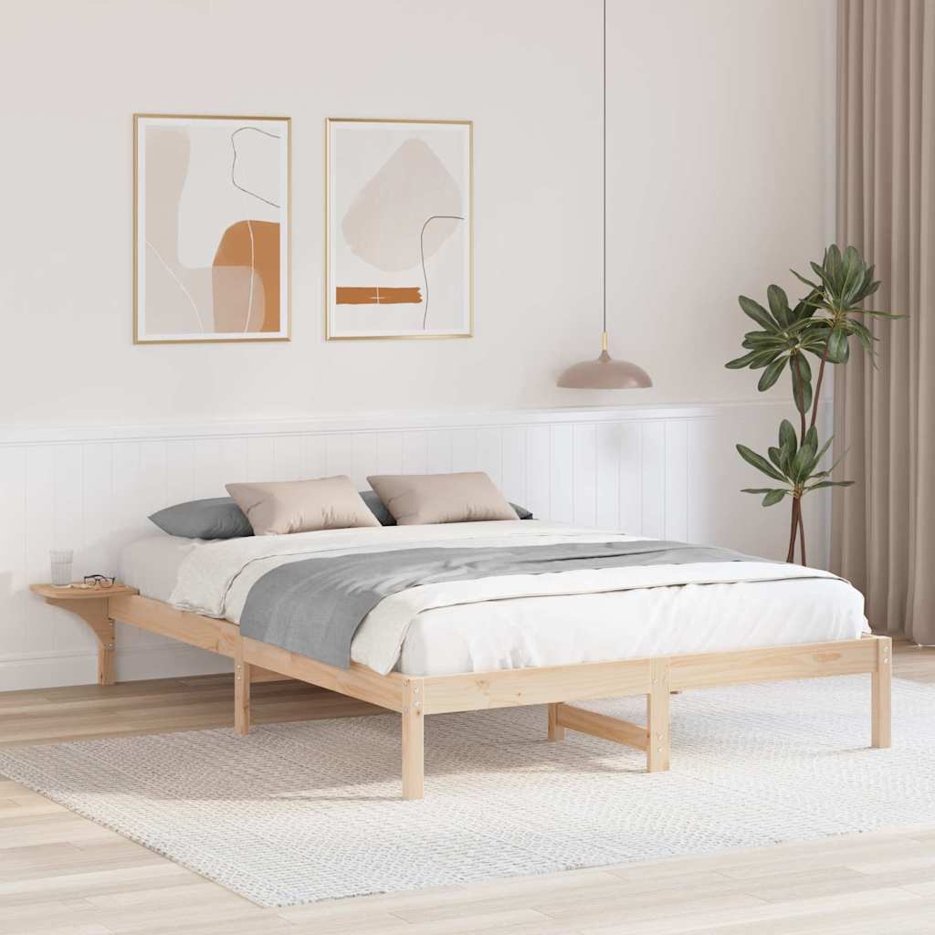 Bettgestell mit Nachttischen Braun 150 x 200 cm Braun