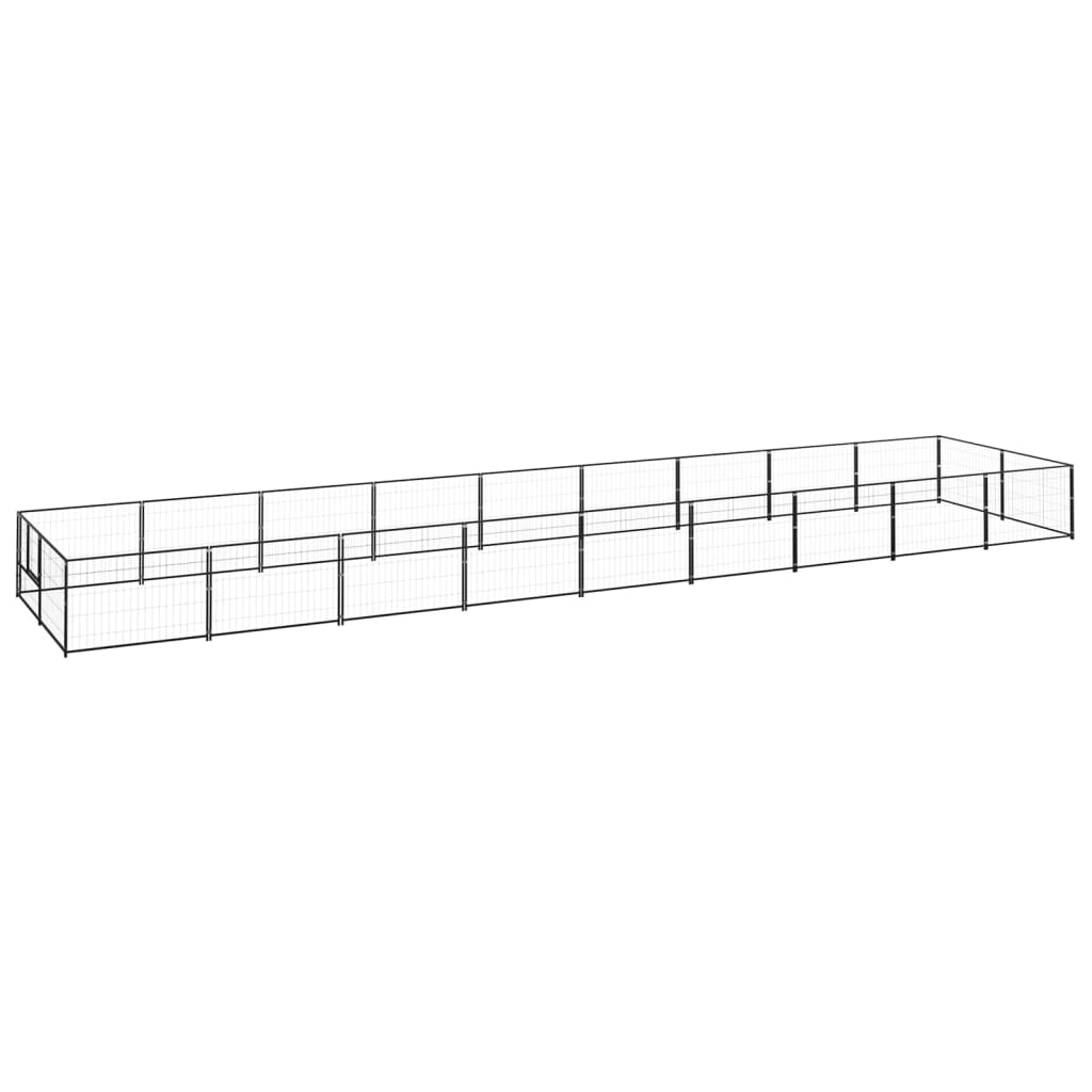Hundezwinger Schwarz 18 m² Stahl