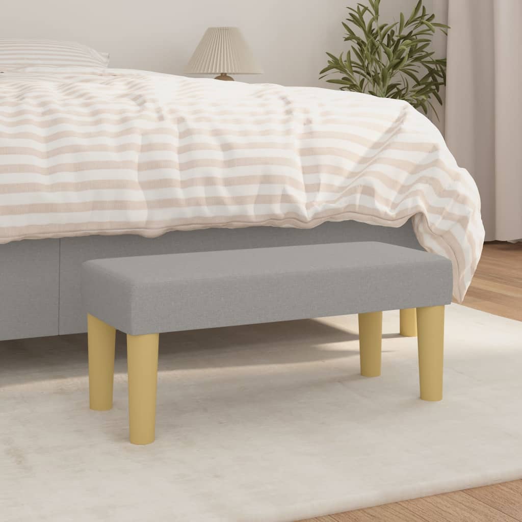 Sitzbank Hellgrau 70x30x30 cm Stoff