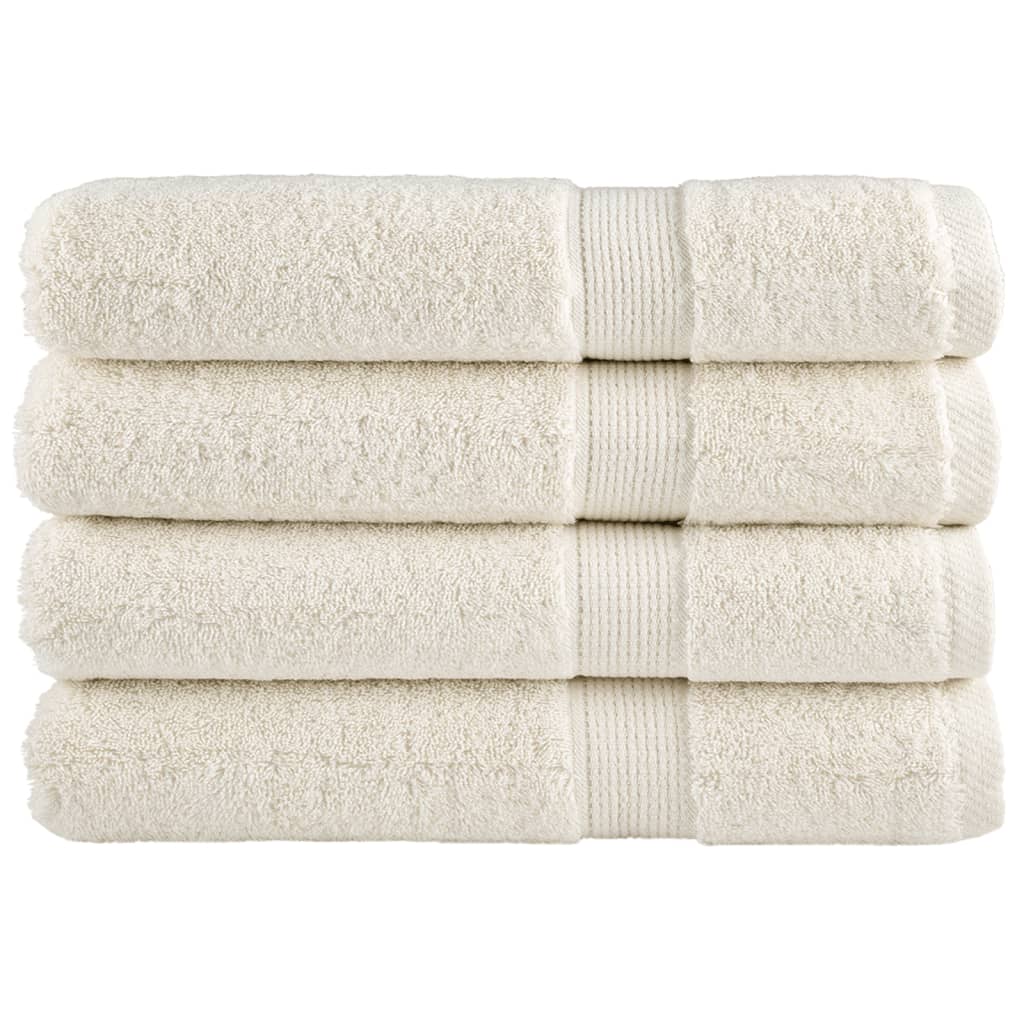 Premium-Handtücher 4 Stk. Creme 100x200 600g/m² 100% Baumwolle