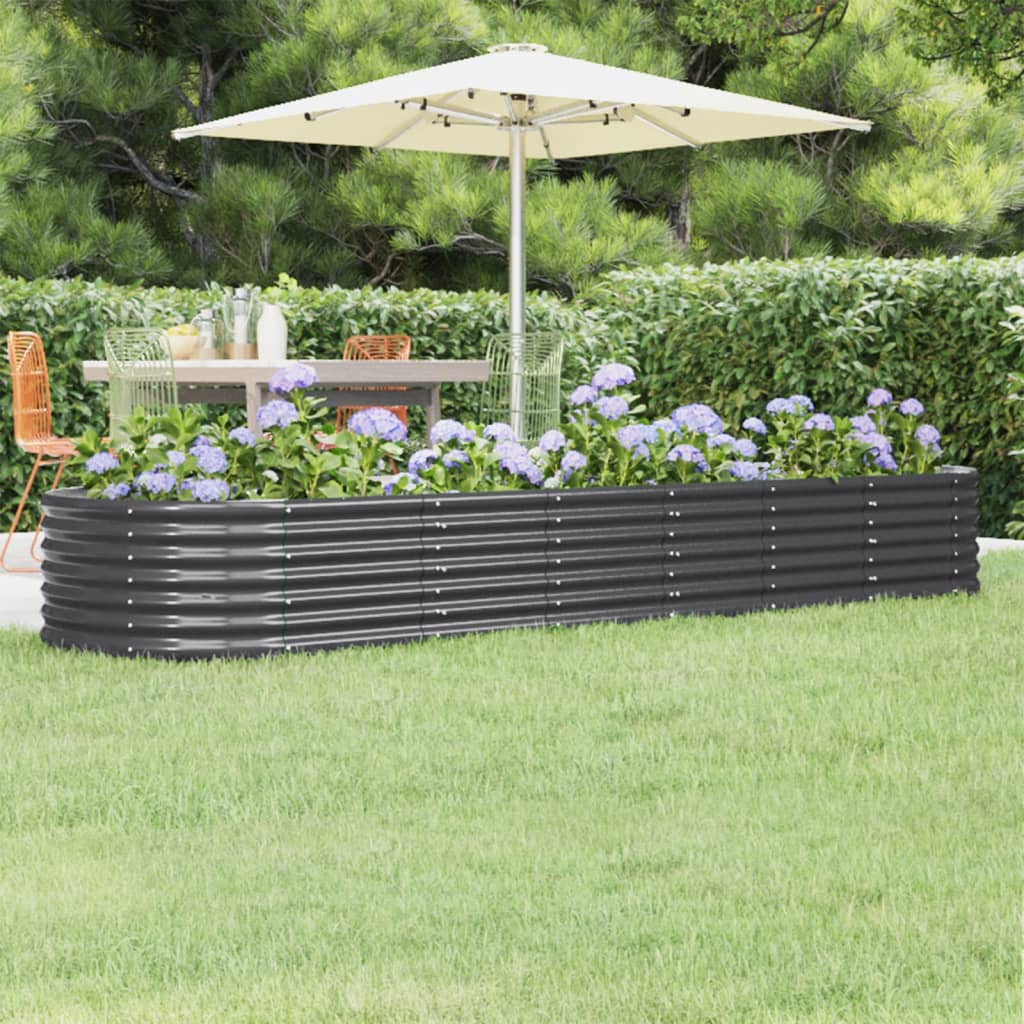 Hochbeet Pulverbeschichteter Stahl 296x80x36 cm Anthrazit Hochbeet Pulverbeschichteter Stahl 296x80x36 cm Anthrazit