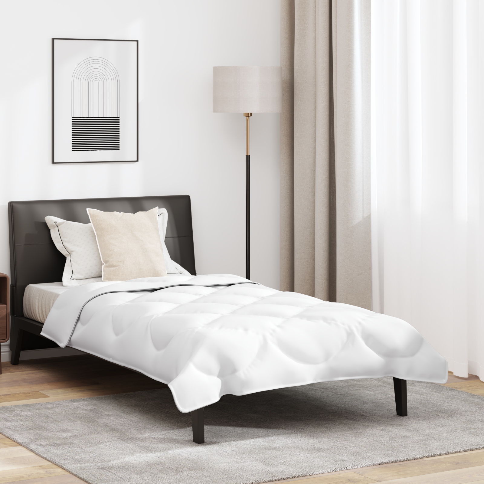 2-in-1 Bettdecke mit Kissen 2 pcs Weiß 140 x 220 cm Mikrofaser