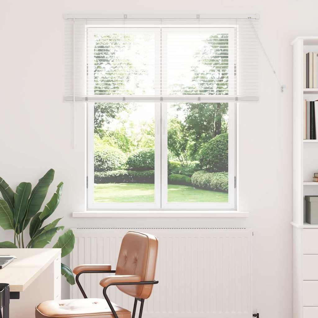 Fenster Jalousie mit Vorhängen Sonstiges Weiß 80 x 130 cm Aluminium