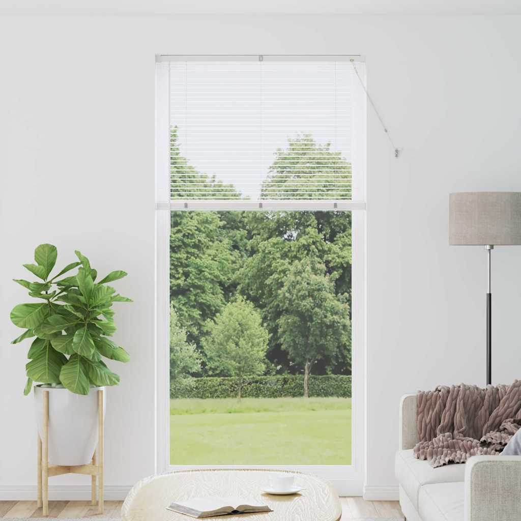 Fenster Jalousie mit Vorhängen Sonstiges Weiß 80 x 130 cm Aluminium