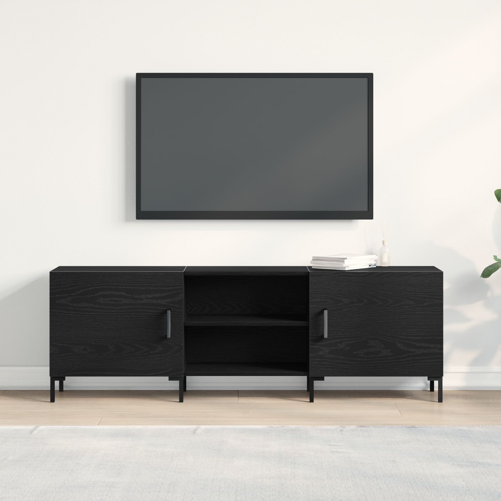 vidaXL TV-Schrank Schwarze Eiche 150x30x50 cm aus Holzwerkstoff