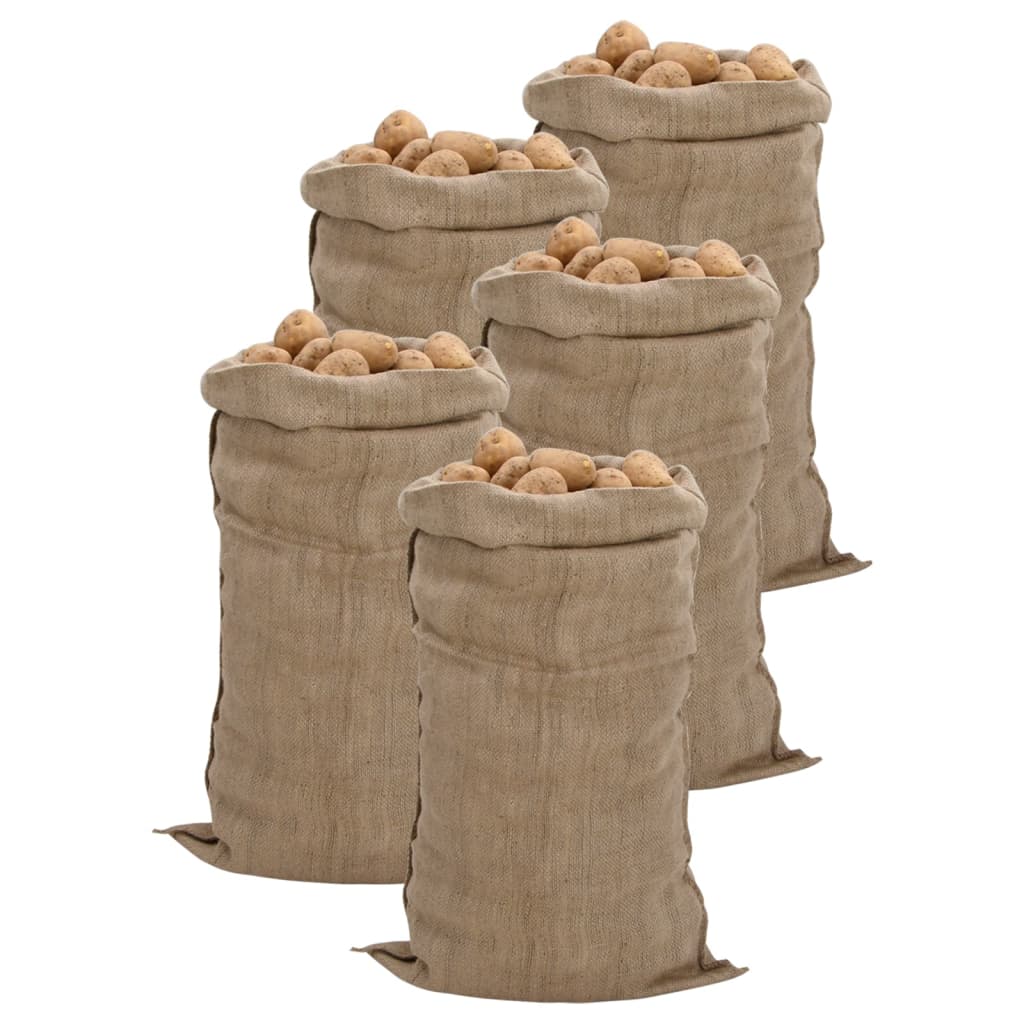 Jutesäcke 5 Stk. 65x135 cm 100% Jute 340 g/m² Jutesäcke 5 Stk. 65x135 cm 100% Jute 340 g/m²