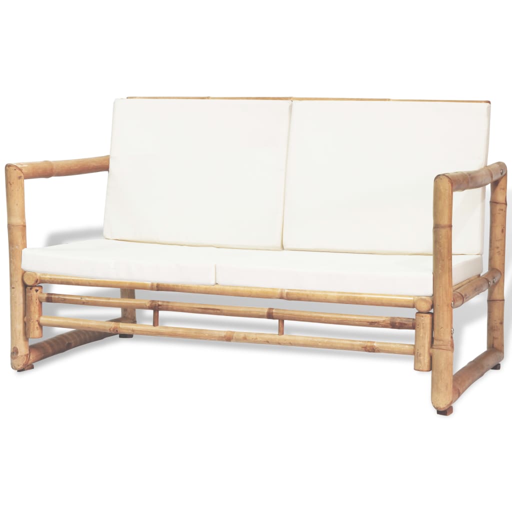 2-Sitzer Gartensofa mit Polstern Bambus 2-Sitzer Gartensofa mit Polstern Bambus