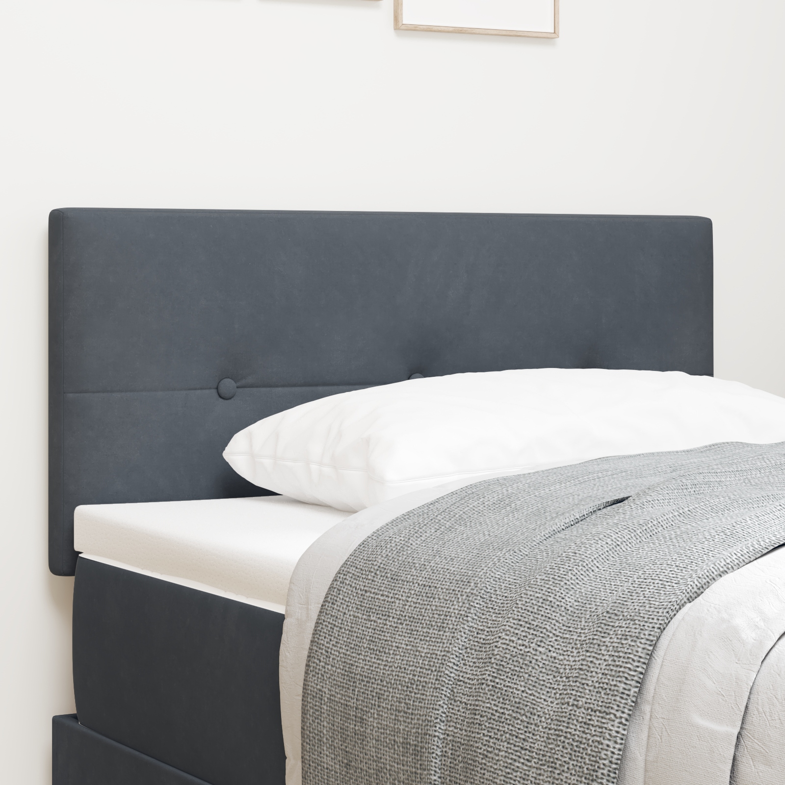 LED-Kopfteil mit Knopfheftung Dunkelgrau 90 cm Samt