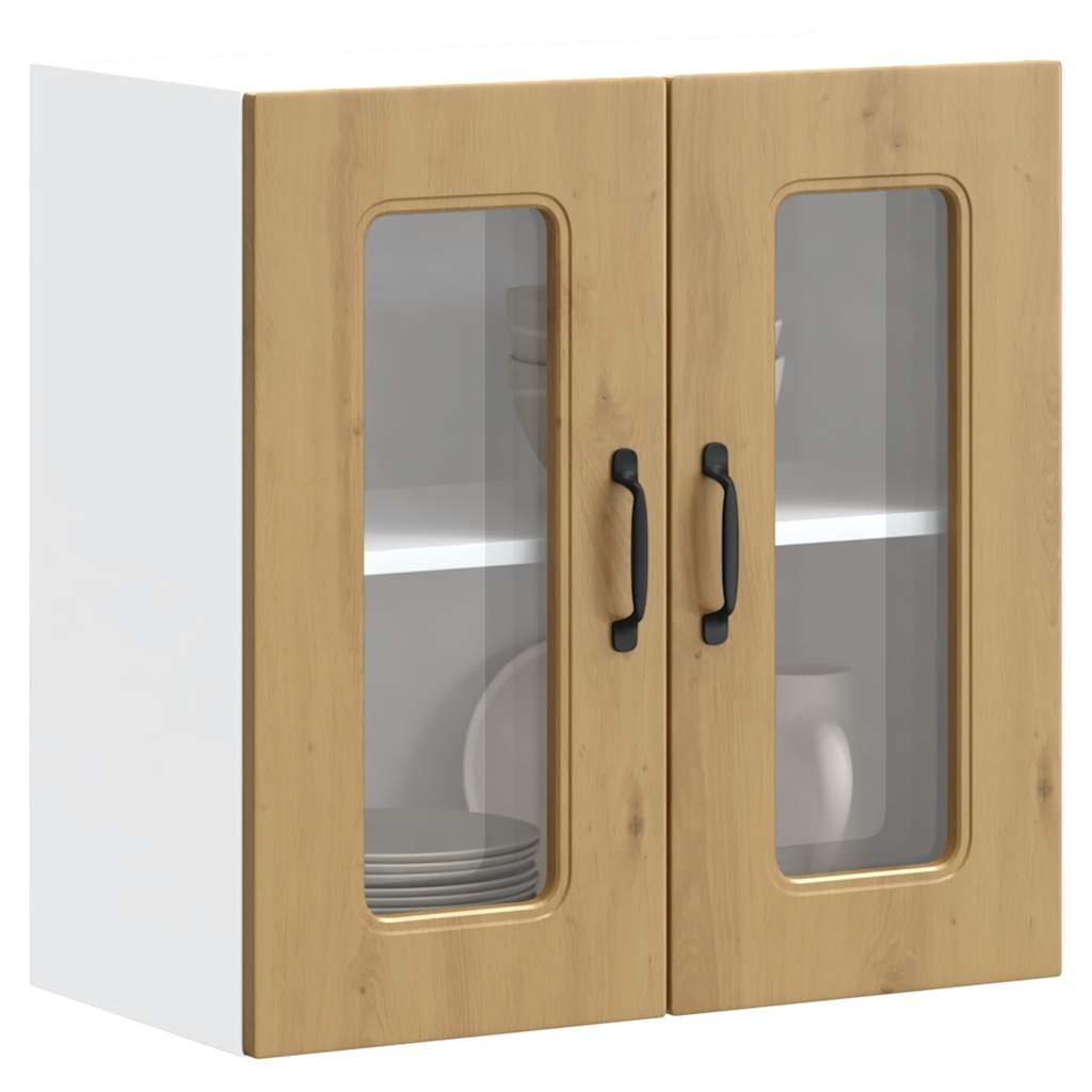 Küchen-Hängeschrank mit Glastür Artisan-Eiche Holzwerkstoff