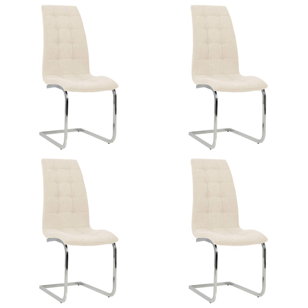 Freischwinger 4 Stk. Creme Stoff