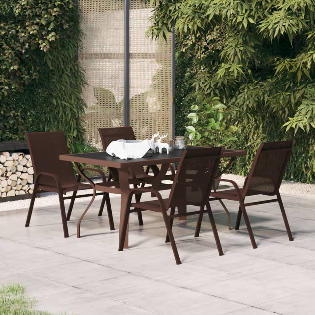 5-tlg. Garten-Essgruppe Braun und Schwarz 5-tlg. Garten-Essgruppe Braun und Schwarz