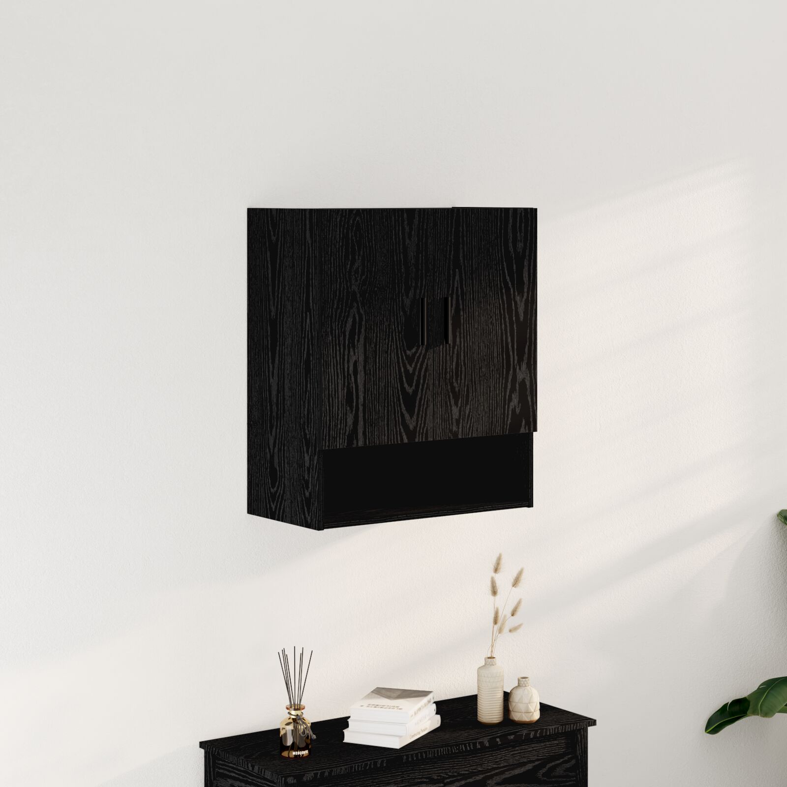 vidaXL Wandschrank schwarz Eiche 60x31x70 cm Holzwerkstoff