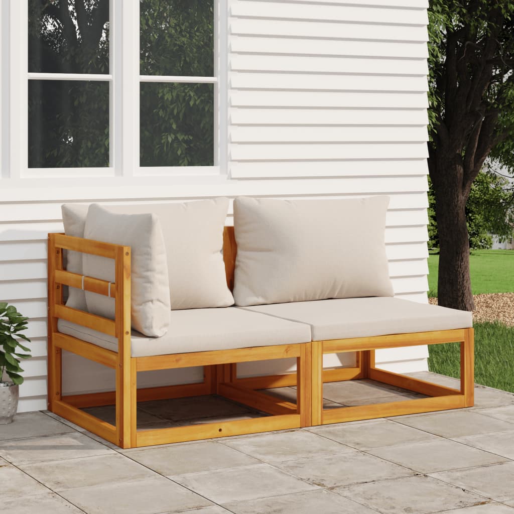 2-tlg. Garten-Sofa-Set mit Kissen Massivholz Akazie 2-tlg. Garten-Sofa-Set mit Kissen Massivholz Akazie