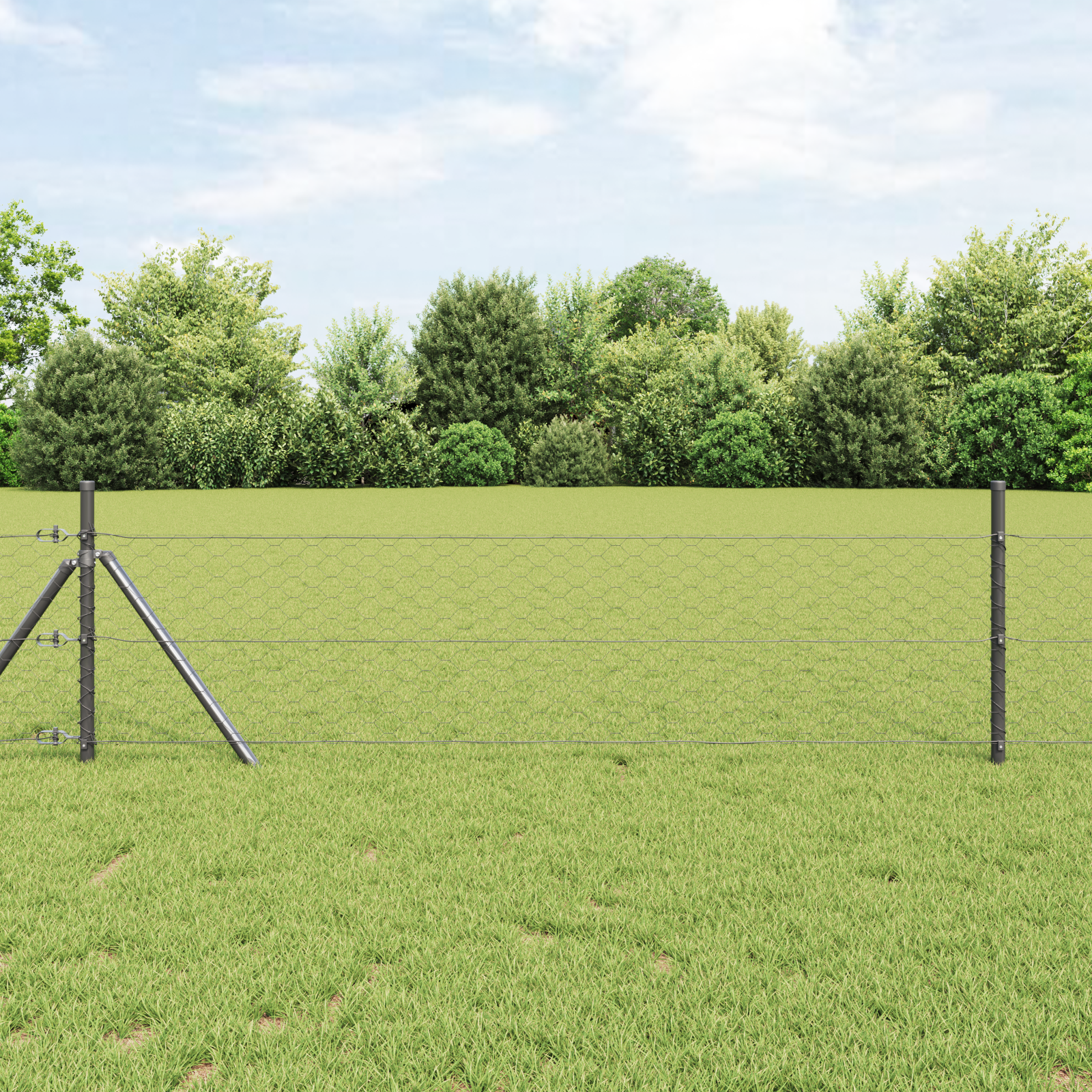 Sechseckzaun Grau 1.4x50 m Stahl