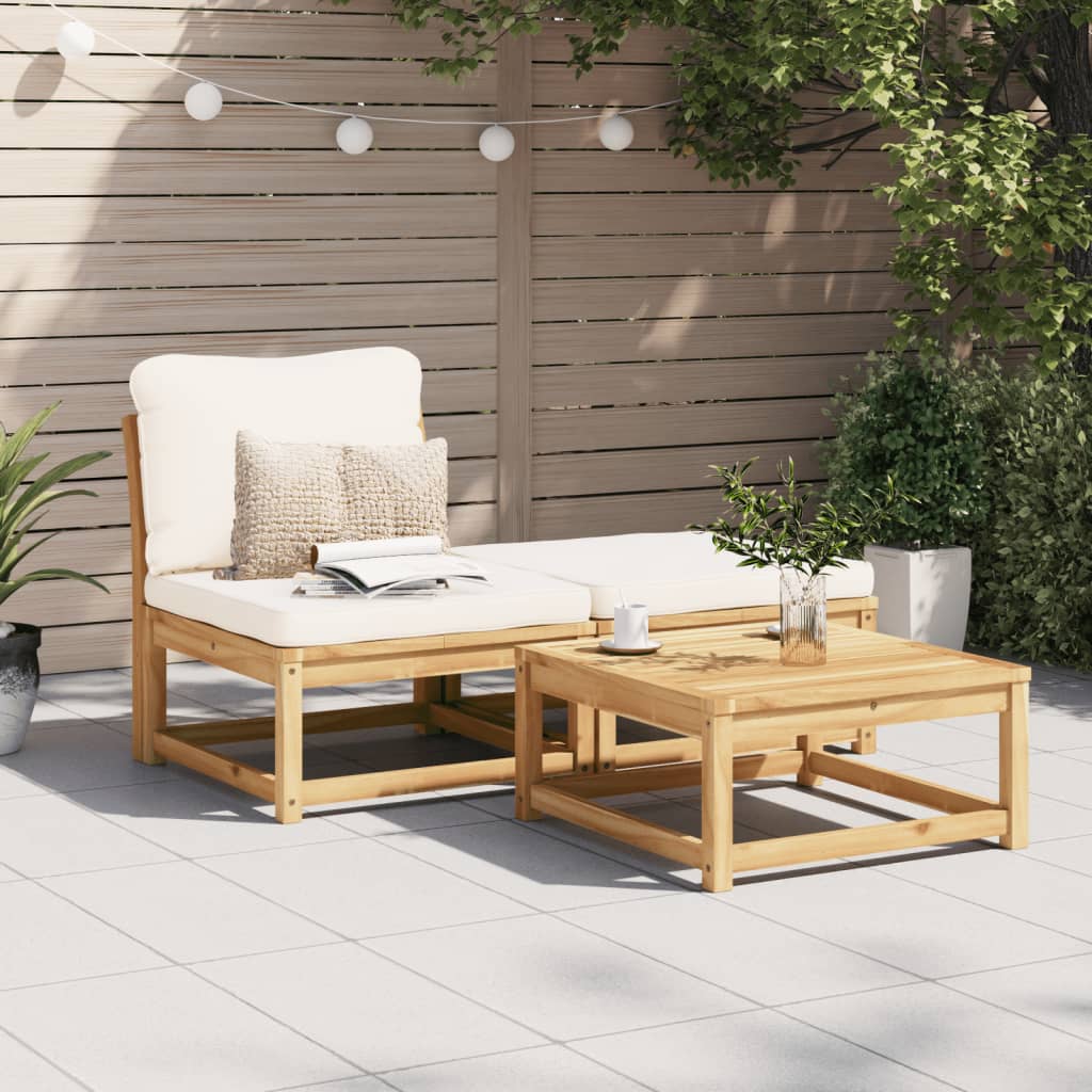 3-tlg. Garten-Lounge-Set mit Kissen Massivholz Akazie 3-tlg. Garten-Lounge-Set mit Kissen Massivholz Akazie