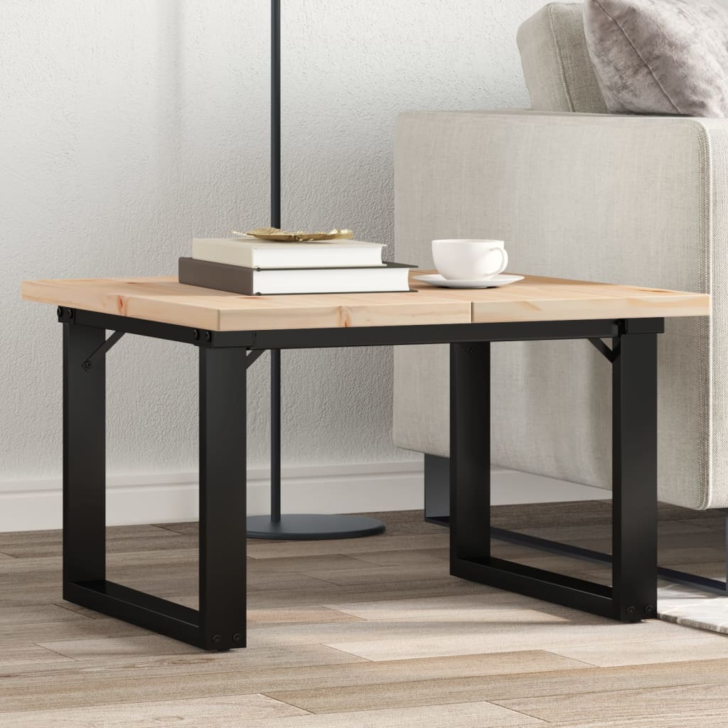 Couchtisch O-Gestell 60x60x40,5cm Massivholz Kiefer & Gusseisen