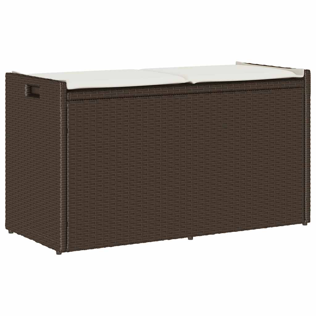 Outdoor-Sitzbank mit Stauraum und Kissen Braun 100 cm Outdoor-Sitzbank mit Stauraum und Kissen Braun 100 cm
