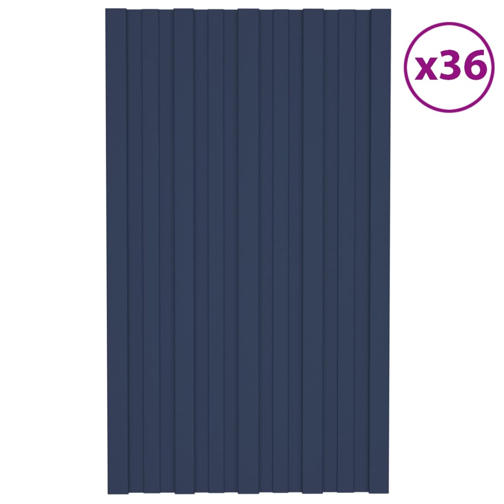 Dachpaneele 36 Stk. Verzinkter Stahl Anthrazit 80x45 cm