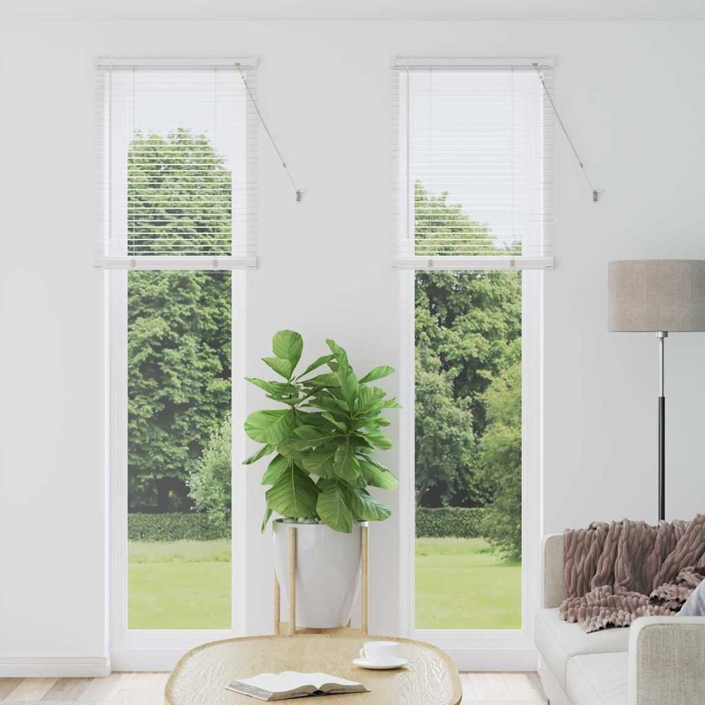Fenster Jalousie mit Vorhängen Sonstiges Weiß 60 x 220 cm Aluminium