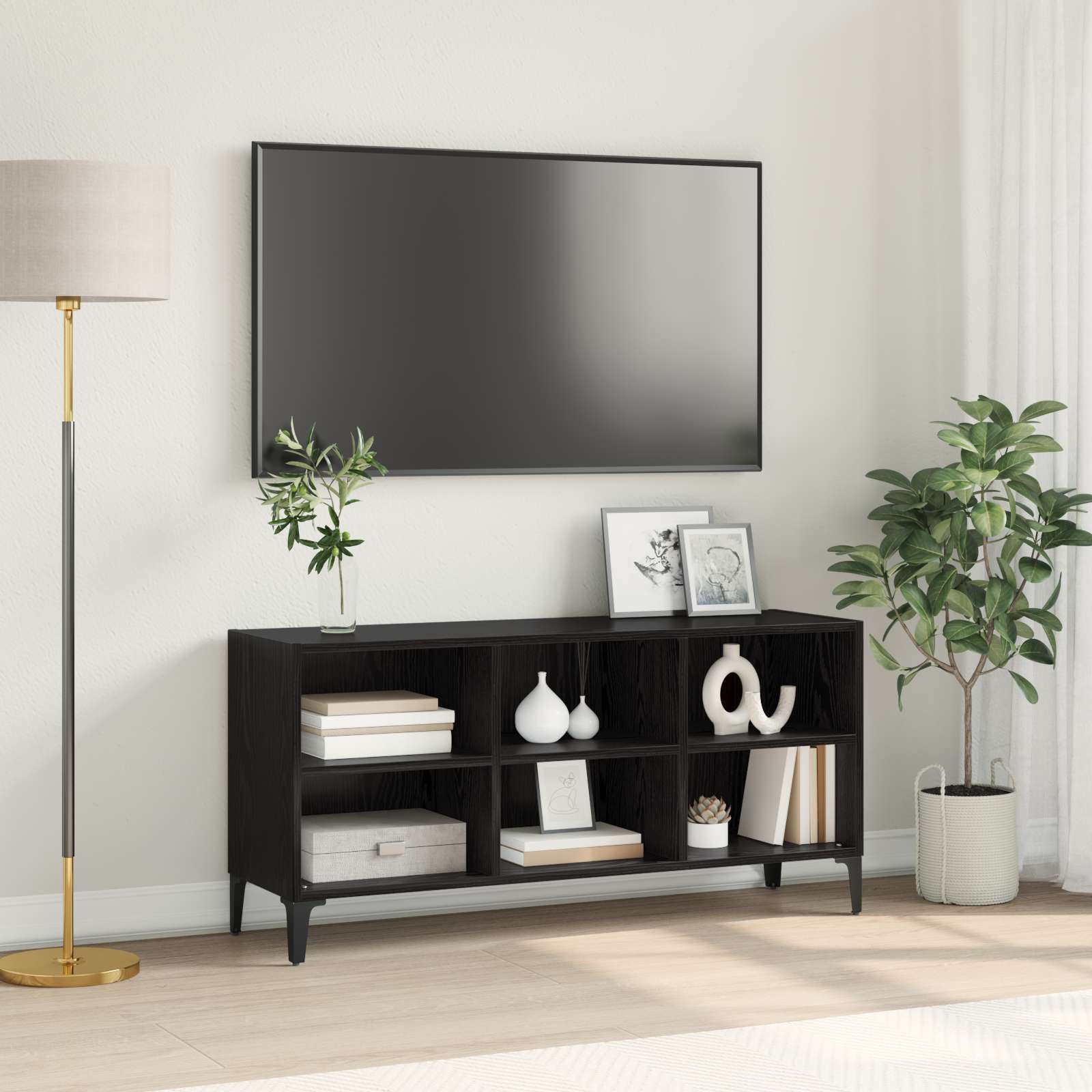 Schwarzer Eichen TV Stand Schwarze Eiche Spanplatte Standard