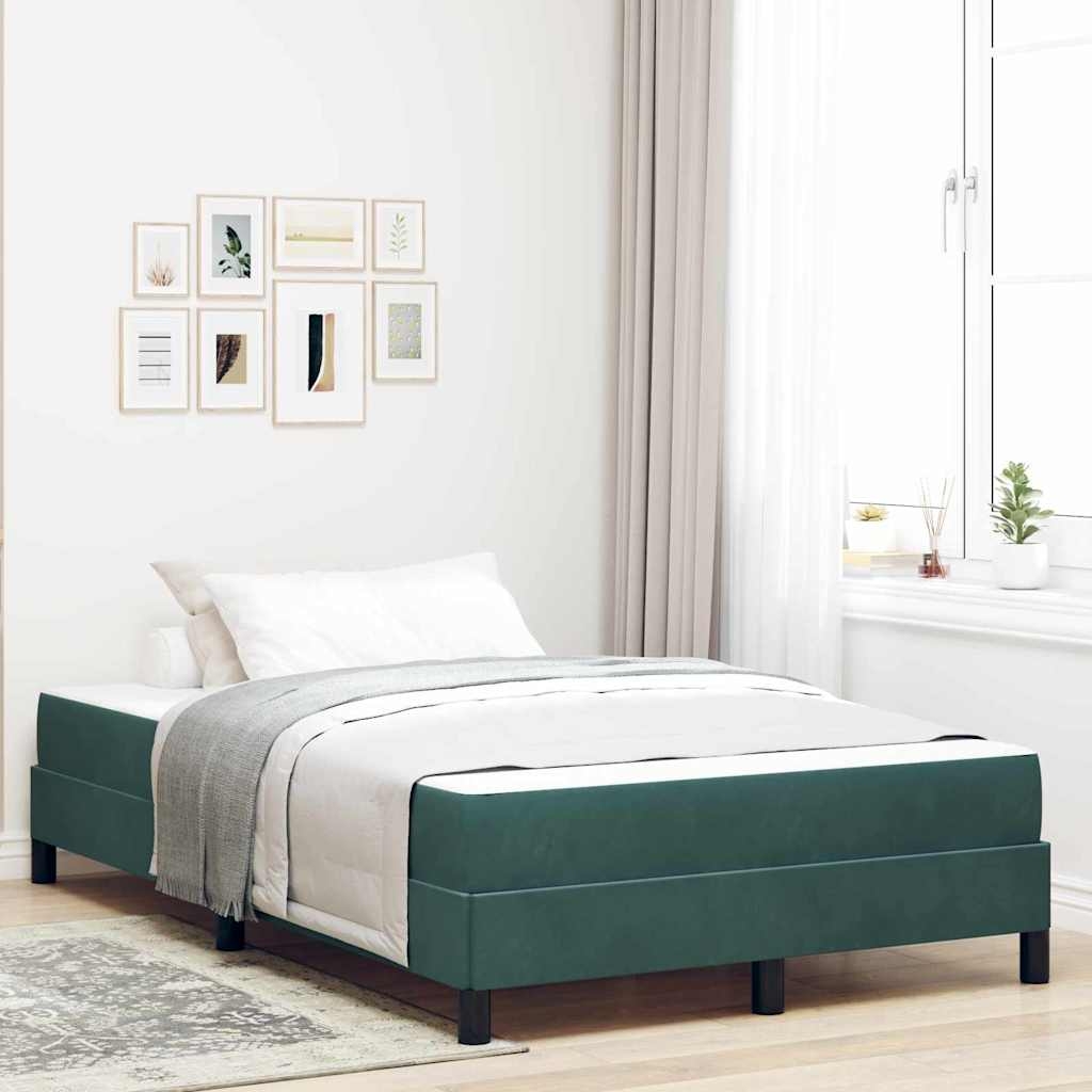Boxspringbett mit Matratze Dunkelgrün 120 x 200 cm Samt